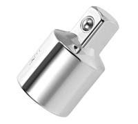 TOP-VIGOR Adaptador reductor de enchufe hembra de 1/2 pulgada a macho de 3/8 pulgadas, adaptador de enchufe Cr-V para llave de carraca, convertidor de unidad con retención de bola (plateado)