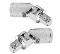 TOP-VIGOR Juego de 2 llaves de vaso universales de 1/2 pulgada, adaptador de enchufe giratorio Cr-V, barra de extensión de cabeza flexible de 90 grados, junta universal de impacto para herramientas de