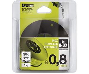 TOPARC - HILO MIG INOX Ø0,8 - BOBINA PLÁSTICO S100 1Kg - ER308LSi / G19 9LSi