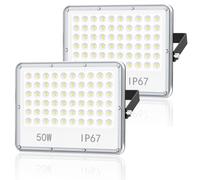 TOPAUBUB Focos LED Exterior 50W - 5000LM 6500K Blanco Frío Proyector LED Exterior 2 Piezas Impermeable IP67 Focos de Jardin/Patio
