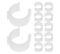 TOPBATHY 12 Piezas Soporte para Barra de Cortina sin Taladro Clip en Forma, Plástico Blanco Antideslizante para Pared Lateral o Techo, Diseño Moderno y Seguro