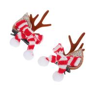 TOPBATHY 2piezas Pinzas Pelo de Reno Navideño Decoraciones Cabello de Asta Pinzas Festivas Pelo Orejas de Asta Tocado de Ciervo Navideño para Fiestas Navideñas