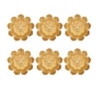 TOPBATHY 6 Piezas Quemador de Incienso Portátil Atrapa Cenizas de Loto Dorado de Aleación de Zinc 6 Agujeros Diseño Floral Elegante Adecuado para Escritorios y Salas de Té