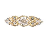 TOPBATHY Aplique Decorativo de Pedrería Dorado para Ropa y Calzado | Aleación Rhinestone, Aplicación Termoadhesiva o Pegada a Mano, Acabado Brillante para Vestidos, Bolsos
