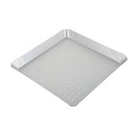 TOPBATHY Bandeja para Pizza Perforada de Aleación de Aluminio, Plata | Horno Casero, 3mm de Perforación, Brillo Alto, Fácil Desmolde, Resistencia Química