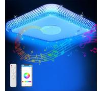 TOPBOS 30W Lampara Led Techo con Altavoz Bluetooth,RGB Plafon Led de Techo Regulable con Control Remoto y APP, Lamparas de Techo Music para Baño Dormitorio Sala de Esta