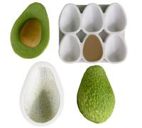 TOPBSFARNY 2 moldes de silicona para aguacate para hielo, chocolate, dulces y hornear, molde de silicona de grado alimenticio de 6 cavidades