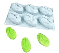 TOPBSFARNY Molde de silicona para mousse 3D con forma de pistacho de 6 cavidades, molde antiadherente de grado alimenticio para pasteles de mousse, chocolate, gelatina, pudín, postre de bricolaje