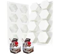 TOPBSFARNY Moldes de mousse de panal, 1 molde hexagonal de silicona de chocolate de 8 cavidades para cupcakes, jabón hecho a mano, magdalenas, pasteles, tarta de queso, brownie, chocolate
