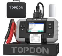 TOPDON BT600, probador de baterías para vehículos de 12V y 24V, con pantalla a color de 3,5" e impresora integrada