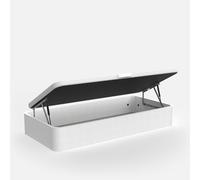 Topdormitorios | Canapé abatible Eco · Apertura Lateral; Gran Capacidad; Cajón Madera; Cajón Blanco; Tapa Blanca; Tejido 3D Transpirable · 120x200cm · Blanco