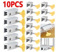 Tope de faja deslizante para puertas, cerrojo antirrobo de seguridad para puertas de gabinete, puerta corredera para ventana, bebés y niños 1PCS double hole