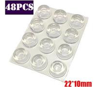 Tope de puerta autoadhesivo fuerte, amortiguador de goma, parachoques de gabinete, almohadillas de silicona para muebles, cojines protectores, tope pequeño Bronce 48pcs