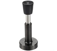 Tope de puerta de acero inoxidable con función de amortiguación hidráulica y almohadilla de contacto de goma para movimiento controlado de cierre de puerta (103 mm, negro)