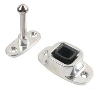 Tope de puerta de aleación de aluminio para caravanas, remolques, camiones, pestillo robusto con cojín de goma antideslizante (A)