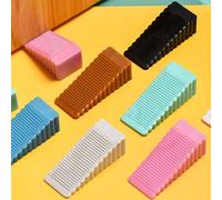 Tope de puerta de silicona de seguridad, bloque de cuña, Tope de puerta, retenedor trasero de puerta para el hogar y la Oficina, Tope anticolisión Black 9.5x4.0x2.7cm