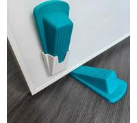 Tope de puerta de silicona de seguridad, bloque de cuña, Topes de puerta, retenedor trasero de puerta para el hogar y la Oficina, Tope anticolisión, 1 Uds. Blue