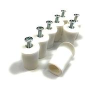 Tope para persiana Anschlagstopper 40 mm / 28 mm cerrado/abierto, blanco o gris incl. tornillo y disco (4 pares 28 mm blanco abierto)
