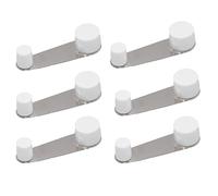 Topes para puertas suelo con autoadhesivo en color marrón o blanco a elegir de 10cm - tope adhesivo puertas de paso todo tipo de suelos - retenedor puerta 360º giratorio (6und, Blanco)