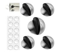 Topes para Puertas Suelo Sin Taladro Pack 17 Unidades Adhesivos (5 Acero Inoxidable + 12 Silicona Transparente) Doble Protección Antigolpes y Antiruido para Puertas, Paredes y Muebles, Hogar y Oficina