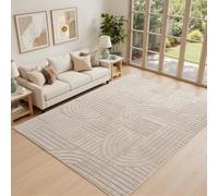 Topfinel Alfombra de Salón Moderna Taupe 200x290 cm, Lavable, Pelo Corto, Grande, Suave, Esponjosa, Antideslizante, Efecto Ola 3D, Lisa, Aspecto de Piel Duradero, para Dormitorio, Comedor, Oficina
