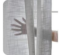 Topfinel Visillo Cortinas Habitacion de Raya Gasa Suave Salon Dormitorio Visillo Lino Vertical para Ventanas Cocina Sala de Estar con Ojales 2 Piezas 140x145cm Gris …