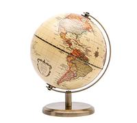 TOPGLOBE 14cm Globo Antiguo - Mapa en Inglés - Decoración de Escritorio Educativa/Geográfica - Globo Terráqueo Con una Base de Metal - Mapa Moderno Con Color Antiguo