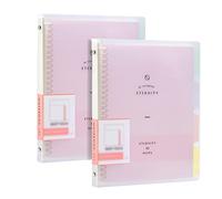 TopHomer 2 piezas de cuaderno con anillas A5, libreta con cubierta transparente de PP, la cubierta es impermeable y se puede limpiar