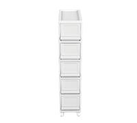Topiky Gabinete de Almacenamiento Estrecho, Organizador de Almacenamiento Delgado con 4 Ruedas, Carrito de Delgado para Baño, Cocina, Sala de Estar (5 Capas)
