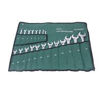 Topiky Juego de Llave Combinada de 20 Piezas Métrica CRV Acero | Llaves dobles cromadas, juego de herramientas manuales, con bolsa de lona duradera para garaje