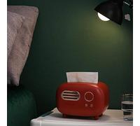 Topiky Servilletero Modelo de Radio Retro, Soporte de Papel de Escritorio de Moda con Tapa a Prueba de Polvo, Dispensador de Servilletas para Cocina, Sala de Estar y Dormitorio (#1)