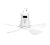 Topiky Ventilador de Techo Portátil para Camping con Luz y Control Remoto, Ventilador de Tienda con Batería Recargable, Colgante Silencioso, de Techo Eléctrico para RV, Camión, Tienda de Campaña en
