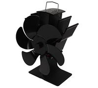 Topiky Ventilador para Chimenea Accionado por Calor, Ventilador de Estufa de Arranque Automático No Eléctrico, Térmico de 6 Aspas, de Ahorro de Energía para Estufas de Pellets de Gas de Leña, Negro