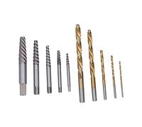 TOPINCN 4241 Juego de Extractores de Tornillos HSS con Ranura en Espiral Fácil de Extraer para Extraer Pernos Dañados, Ideal para Proyectos de Mejoras para el Hogar, 10 Piezas (caja de hierro negro)