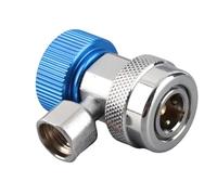 TOPINCN Adaptador de Acoplamiento Rápido R134 A/C con Conectividad de Alto Flujo para Puertos de Servicio R134A - Manga Protegida y Segura para Técnicos de HVAC (azul de bajo voltaje)