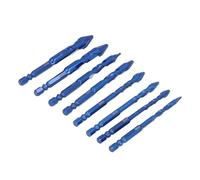 TOPINCN Brocas Excéntricas de Cabeza Sesgada, Juego de Brocas Duraderas de 8 Piezas para Piedra de Madera, Cerámica de Vidrio, 6mm, 8mm, 10mm, 12mm