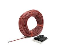 TOPINCN Cable Calefactor de Alta Temperatura φ3mm 12K 33Ω para Calefacción por Suelo Radiante Aislamiento de Fibra de Carbono de 10m/20m/30m/50m/100m (20m)