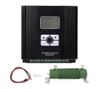TOPINCN Controlador de Carga Híbrido Solar Eólico, Tecnología MPPT de 12 V 24 V Pantalla LCD Regulador Inteligente para Sistemas de Alumbrado Público Marinos Domésticos (ventilador de 600W)