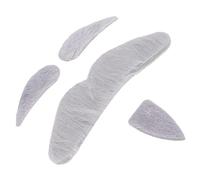 TOPINCN Fancy Fake Bigote Autoadhesivo Novedad Pegatinas, Artesanía Decorativa para Disfraces de Carnaval, Material de Franela Bigote Falso Gris, Ideal para Fiesta de Cumpleaños, Juego de 2 y 2 Cejas