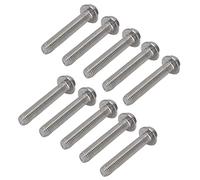 TOPINCN Juego de 20 Tornillos M10 de Cabeza Hexagonal con Brida de Acero Inoxidable A2 de Alta Resistencia para Varios Proyectos de Bricolaje (M10*60)