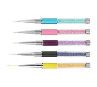 TOPINCN Juego de 5 Pinceles para Decoración de Uñas, Bolígrafo de Dibujo con Punta Profesional para Manicura DIY, Cepillos de Lana de Nailon para Salón de Uñas y Uso Doméstico