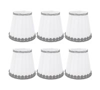 TOPINCN Juego de 6 Pantallas de Lámpara Plisadas de Tela, Pantalla Decorativa con Clip, Accesorios de Iluminación Universales de Montaje con Brillo Suave y Cálido para Lámpara de Mesa,