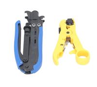 TOPINCN Juego de Alicates Pelacables para Engarzar Cables Coaxiales, Kit de Herramientas Ligero Ajustable para Instalación en el Hogar