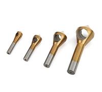 TOPINCN Juego de Brocas para Chaflán con Acero HSS4241 Duradero para Biselado Preciso de 90 Grados, 4 Piezas para Metal, Plástico y Madera (GOLD)
