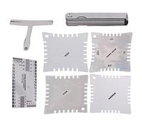 TOPINCN Juego de Medición de Guitarra de Acero Inoxidable para Altura y Distancia de Cuerdas, Herramientas de Regla Duraderas para Mantenimiento de Guitarra, 9 Unidades (SILVER)