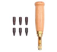 TOPINCN Juego de Perforadoras Versátiles para Proyectos de bricolaje: Perforadora Giratoria Silenciosa Automática con 6 Puntas Reemplazables para Cuero, Tela y Manualidades, de Madera Ergonómico