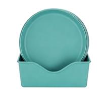 TOPINCN Juego de Platos Llanos de 8 Piezas, Plato Redondo para Postre, Plato para Aperitivos, Hecho de Material PP de Calidad Alimentaria de Primera Calidad, Fácil de Limpiar, (GREEN)