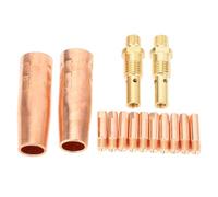 TOPINCN Kit de Puntas para Boquilla de Gas, 14 Piezas, Juego Versátil para Soldadura MIG, Latón y Cobre, Alta Resistencia Al Calor, Incluye Electrodos de 0,035" y Boquillas de 1/2"