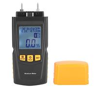 TOPINCN Medidor de Humedad de Madera GM610, Probador Digital Compacto, Detector de Humedad Preciso para Madera, 2 Pines, Negro, Naranja, 13,5x5,3 Cm