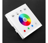 TOPINCN Regulador de Intensidad del Controlador del Panel Táctil LED con Diseño Elegante y Toque Capacitivo para Tira de Luz LED - Material ABS, Negro/blanco, Tamaño Compacto (WHITE)